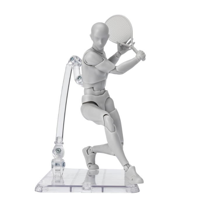 Poseable Artist Gray Male Action Figure With Accessories For Motion Studies