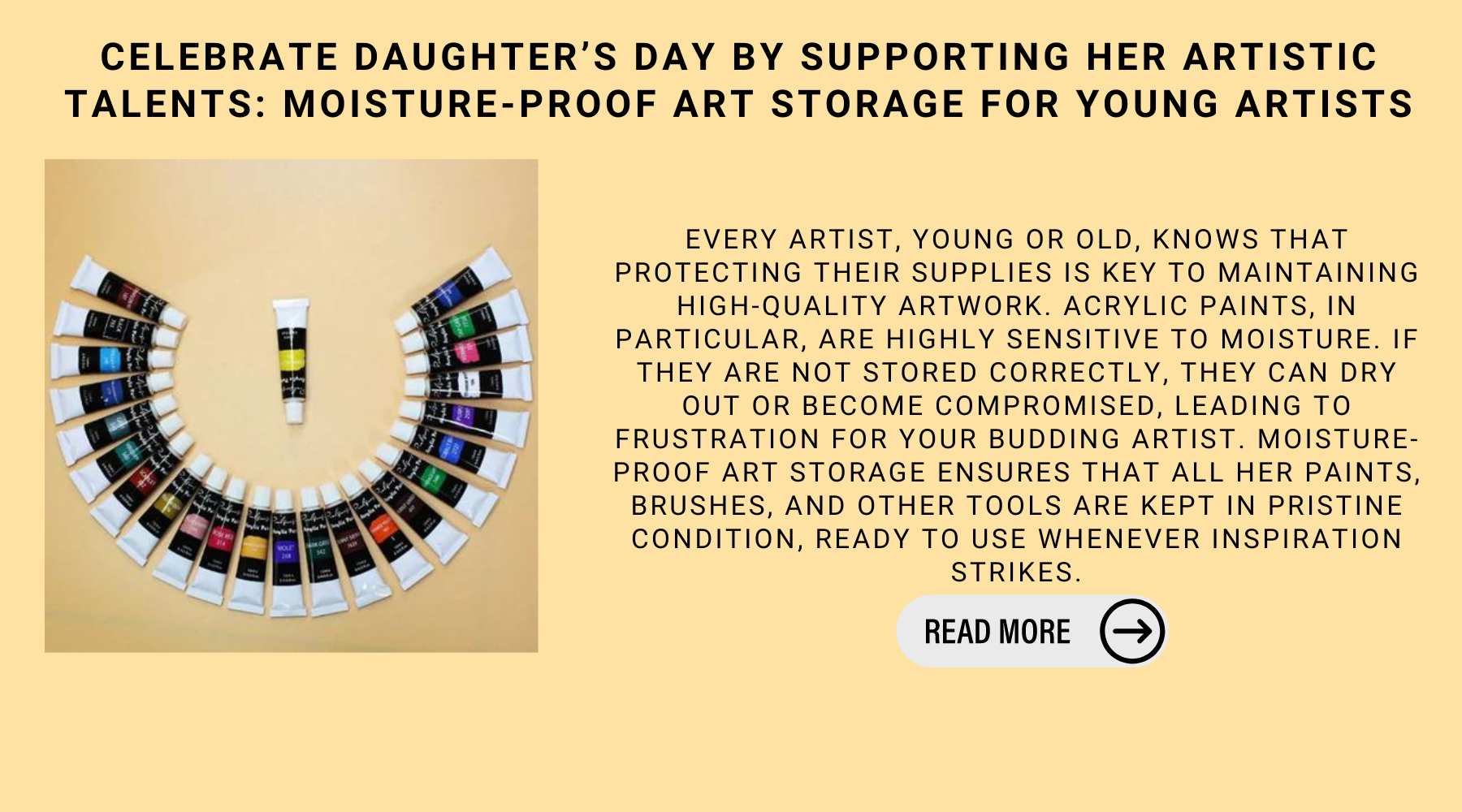 Celebrate Daughter’s Day By Supporting Her Artistic Talents: Moisture-Proof Art Storage For Young Artists