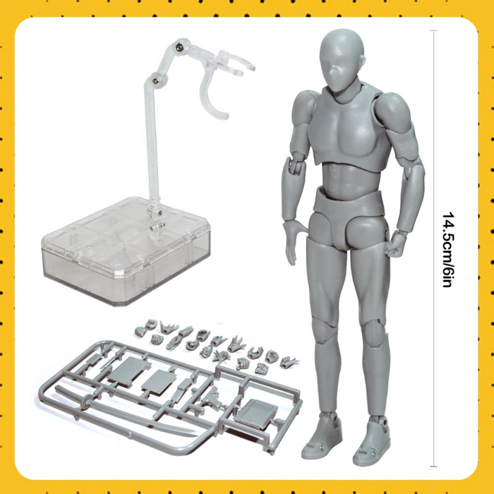 Body Kun Artist Gray Male Mannequin With Stand For Sketching