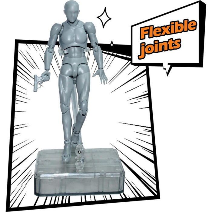 Body Kun Artist Gray Male Mannequin With Stand For Sketching