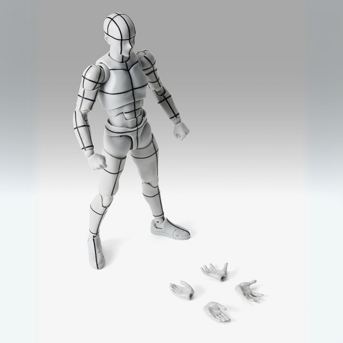 Gray Sports Edition Wire Frame Grid Lined Artist Drawing Figure