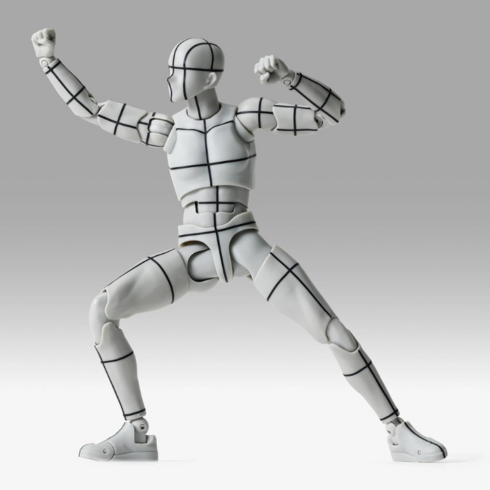 Gray Sports Edition Wire Frame Grid Lined Artist Drawing Figure