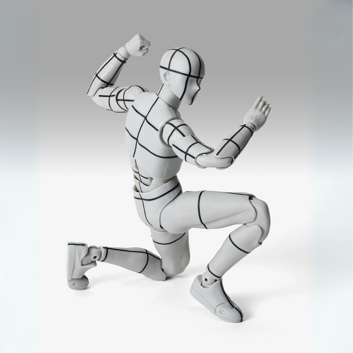 Gray Sports Edition Wire Frame Grid Lined Artist Drawing Figure