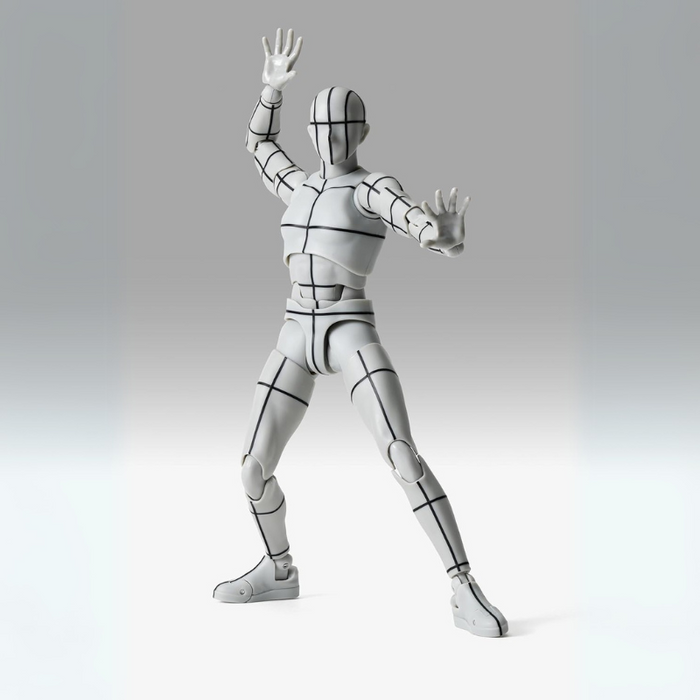 Gray Sports Edition Wire Frame Grid Lined Artist Drawing Figure