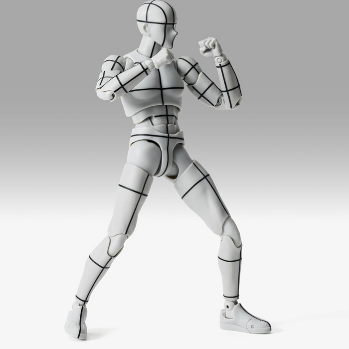 Gray Sports Edition Wire Frame Grid Lined Artist Drawing Figure