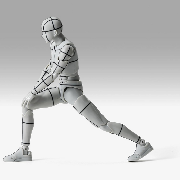Gray Sports Edition Wire Frame Grid Lined Artist Drawing Figure