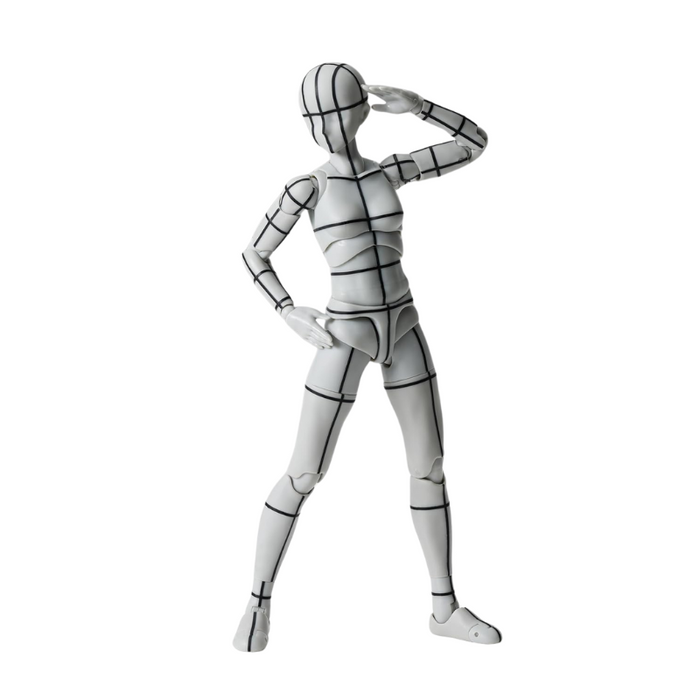 Poseable Gray Grid Lined Sports Edition Artist Mannequin