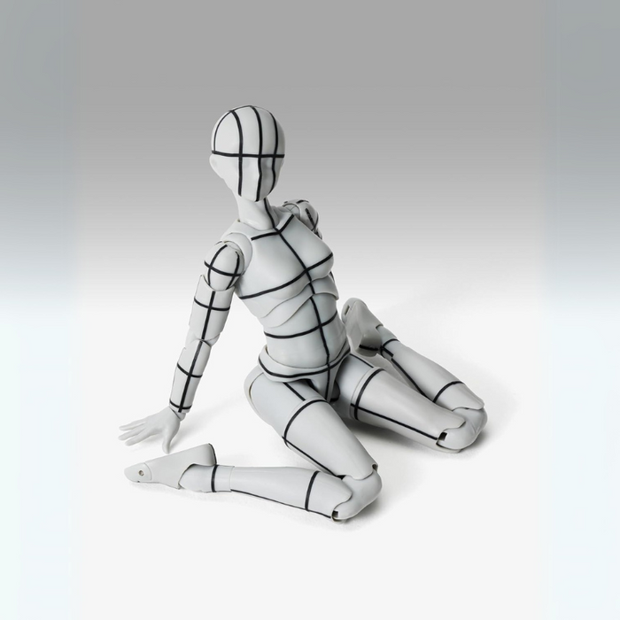 Poseable Gray Grid Lined Sports Edition Artist Mannequin