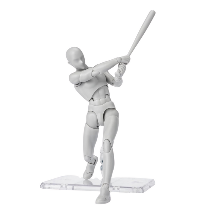 Poseable Artist Gray Male Action Figure With Accessories For Motion Studies