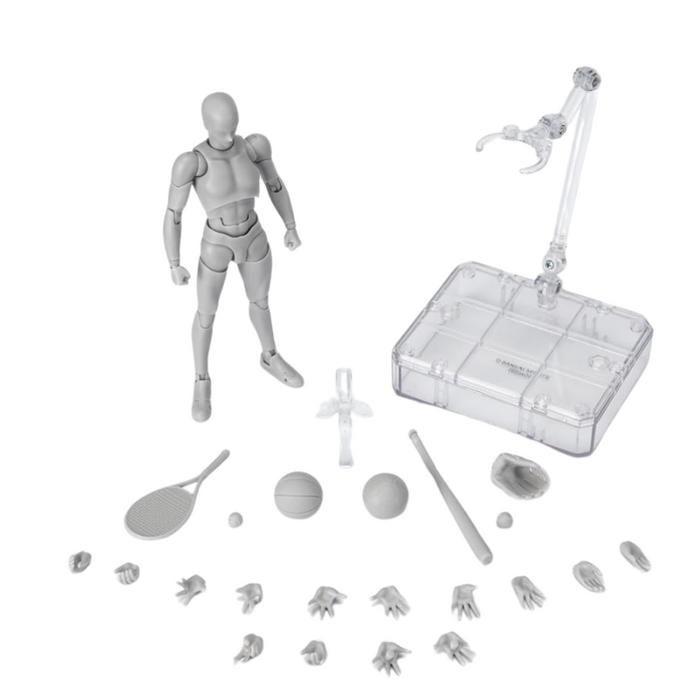 Poseable Artist Gray Male Action Figure With Accessories For Motion Studies