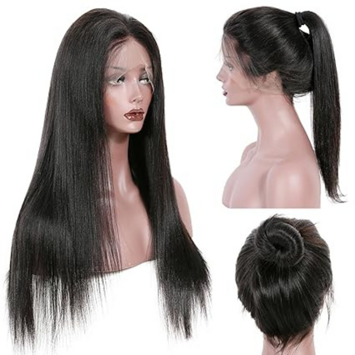 Female Black Brazilian Hair Wig With Pre Plucked Hairline