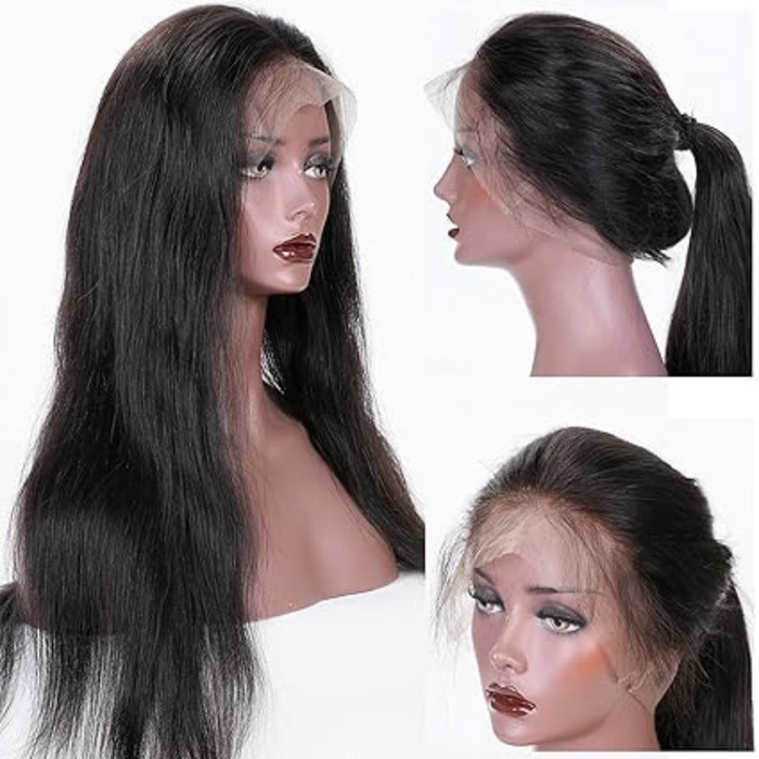 Female Black Brazilian Hair Wig With Pre Plucked Hairline