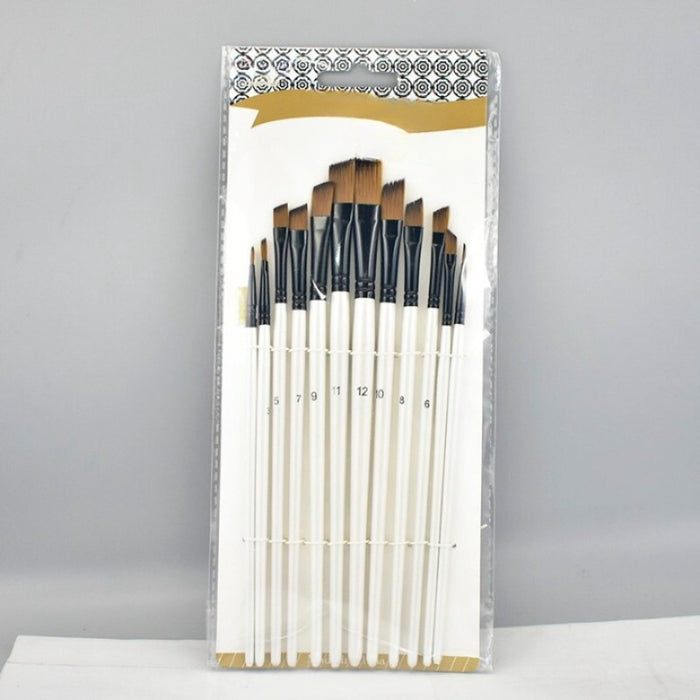 12PCs Paint Brush For Oil Acrylic Painting