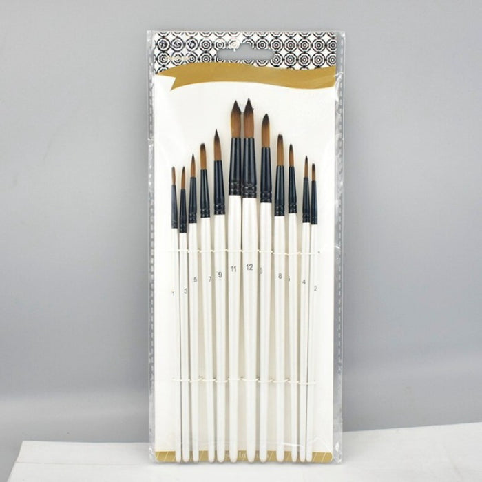 12PCs Paint Brush For Oil Acrylic Painting