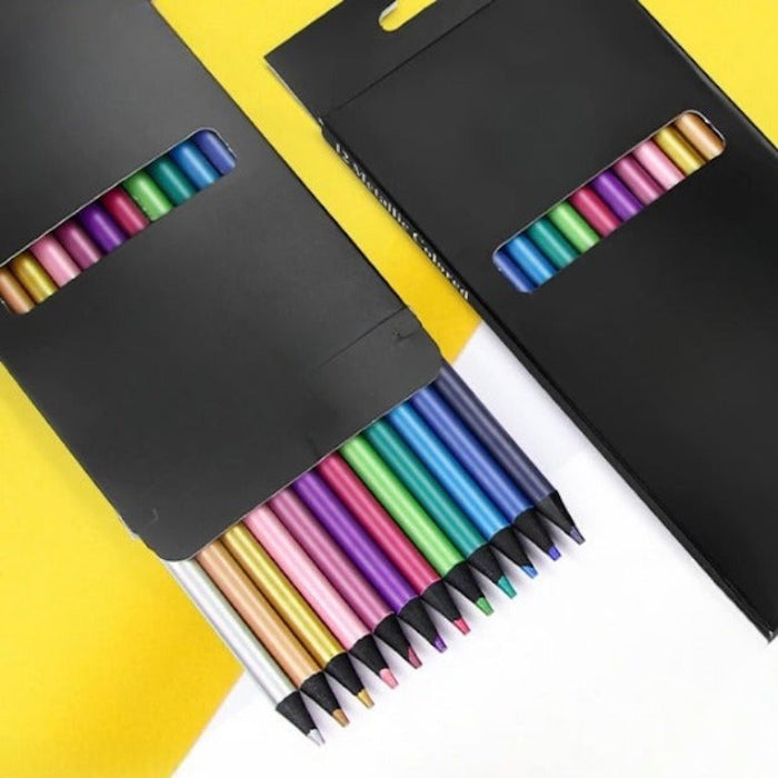 12 Colors Metallic Drawing Pencil Set