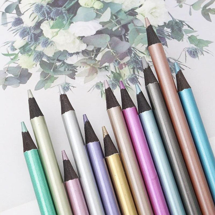 12 Colors Metallic Drawing Pencil Set