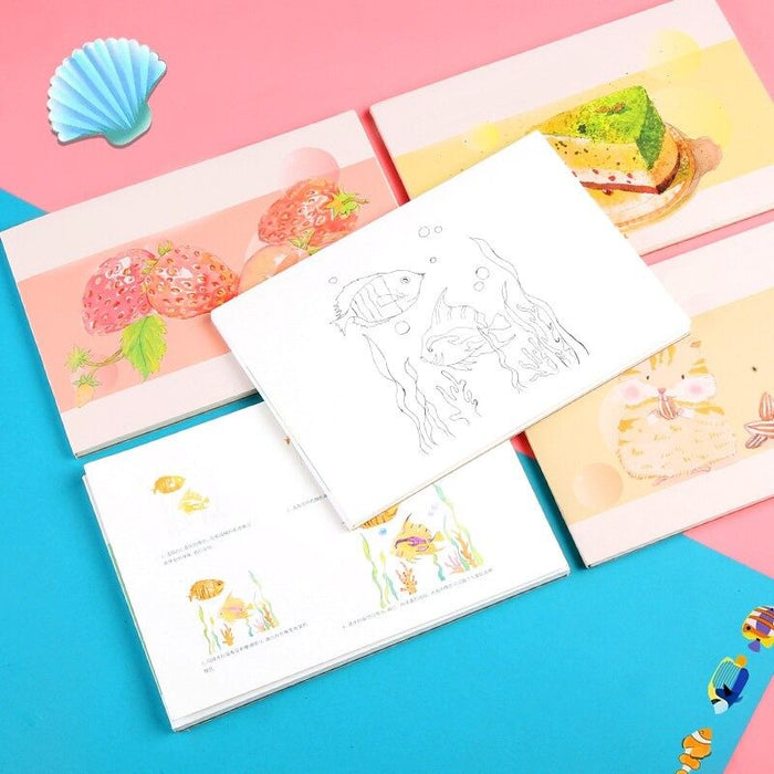 Hand-Painted Illustrations Coloring Book